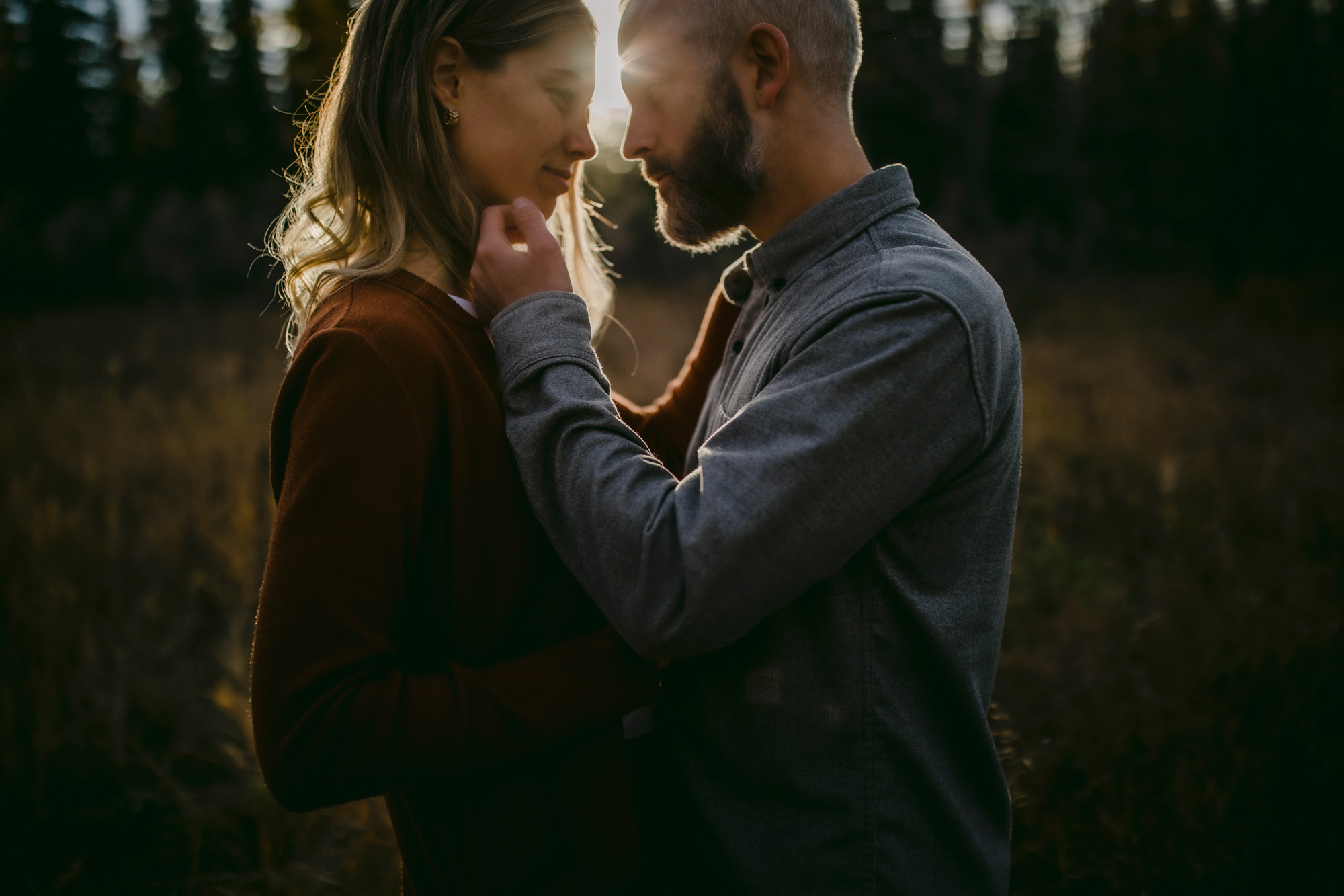 Engaged, engagement, connection, wedding day, Calgary engagement, Calgary wedding, outdoor engagement, fish creek park photos, Calgary photographer, Gabe McClintock