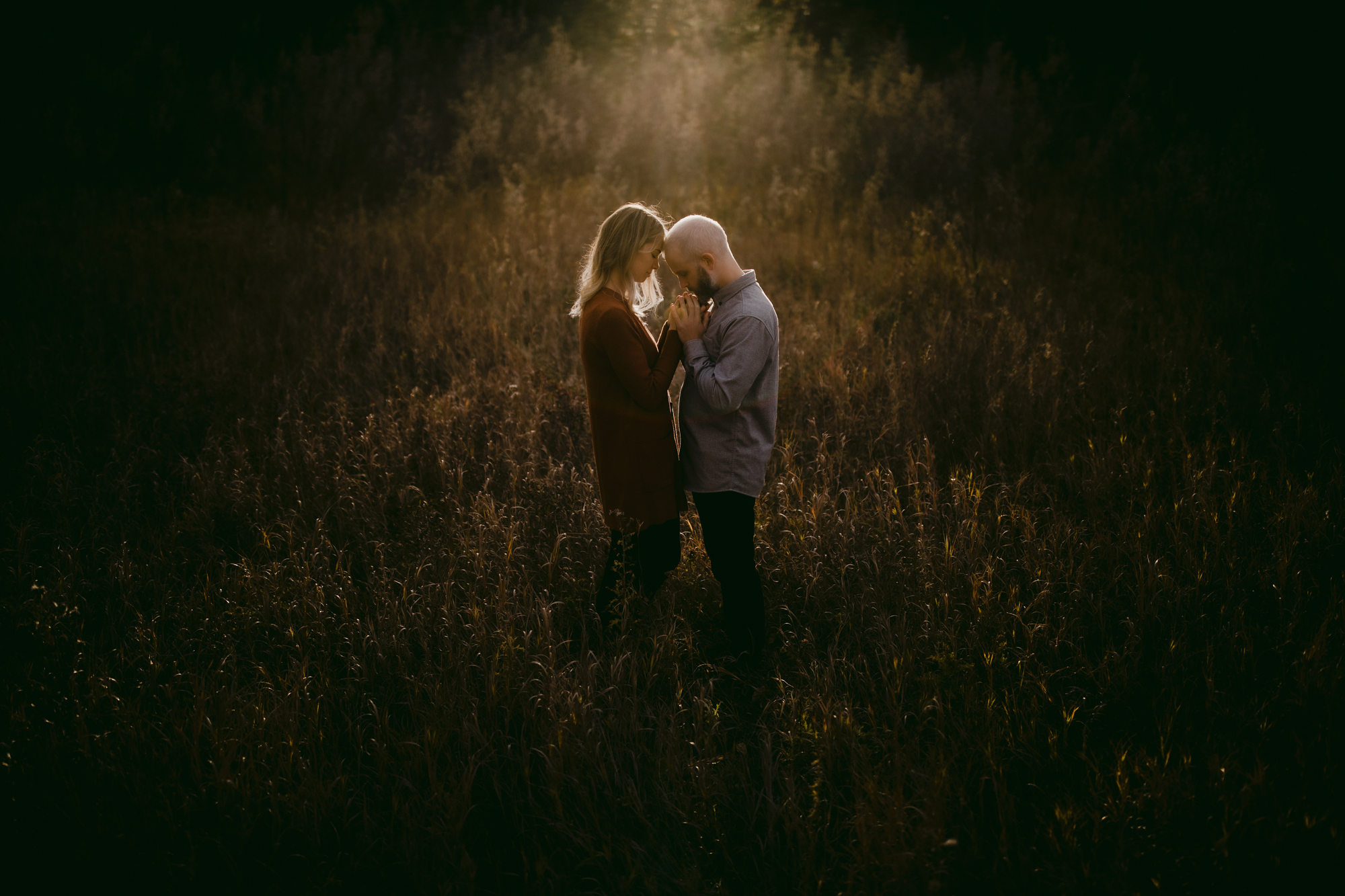 Engaged, engagement, connection, wedding day, Calgary engagement, Calgary wedding, outdoor engagement, fish creek park photos, Calgary photographer, Gabe McClintock